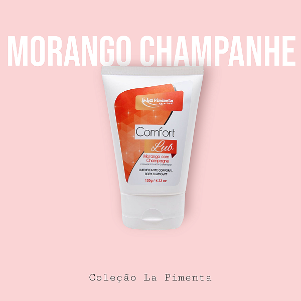 Lubrificante Comfort Lub Beijável Morango com champanhe