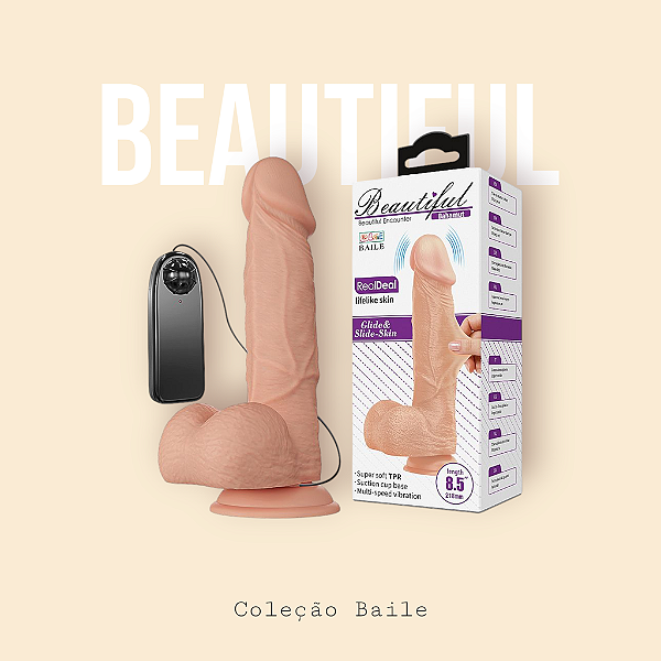 Pênis Realístico Com Vibração - 21,8 cm Beautiful - Baile