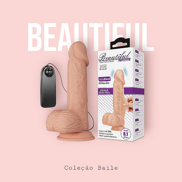 Pênis Realístico Com Vibração - 20,6 cm Beautiful - Baile