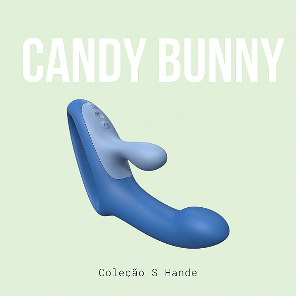 Vibrador de Ponto G e clitóris - Dedilhar / Vem Cá - Candy bunny - S-Hande