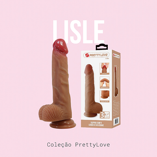 Pênis Realístico com Ventosa / Silicone Líquido - Lisle - 20.6 x 4.2 cm - Pretty Love