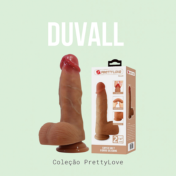 Pênis Realístico com Ventosa / Silicone Líquido - Duvall - 19.3 x 4.5 cm - Pretty Love