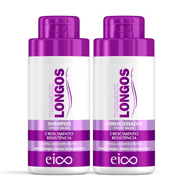 Kit Eico Cabelos Longos Shampoo 450ml + Condicionador 400ml Crescimento Fortalecimento
