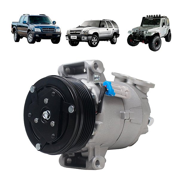 Compressor de Ar Condicionado CVC 125cc S10 2000 Até 2011 Blazer Troller 2.4 2.8 Gasolina 2.8 Diesel 2000 em Diante