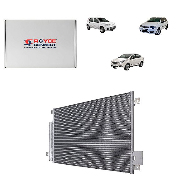 Condensador de Ar Condicionado Fiat Uno 2010> , Palio 2012> , Grand Siena Motor E-Torq Sistema Valeo