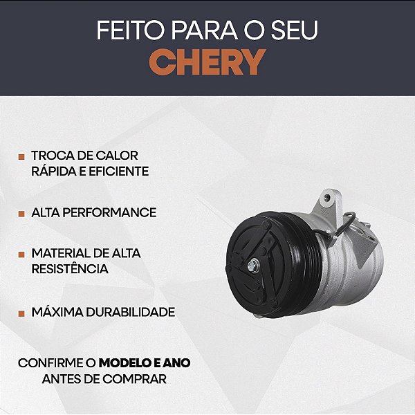 Compressor de Ar Condicionado Chery QQ 10 12 Volts Polia 4pk 110mm