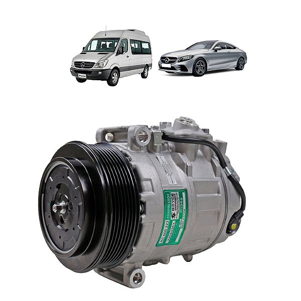 Compressor de Ar Condicionado Modelo Denso 7SEU17C-PV7 Sprinter Lado Esquerdo Do Motor, Mercedes Benz C180, C200 Até 2013, Land Rover Discovery 3 2005 , Touareg V8 , Porsche Panamera