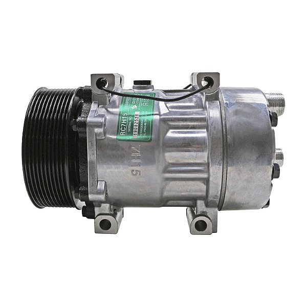 Compressor de Ar Condicionado 7H15 New Holland P7040 Trator Case Puma 205 12V 10PK
