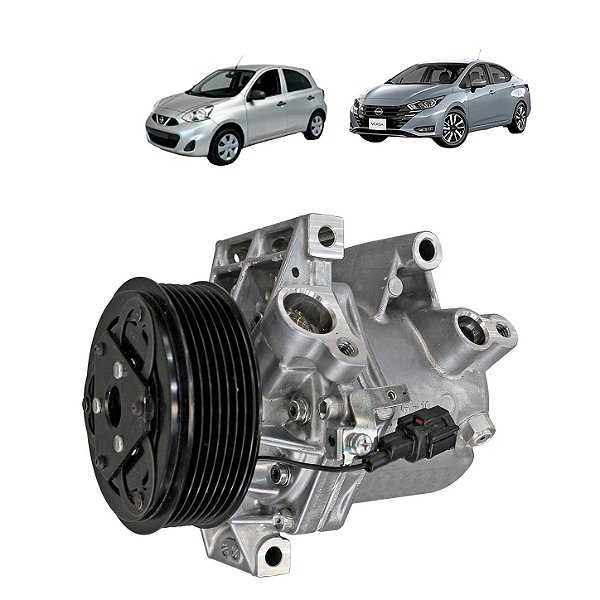 Compressor de Ar Condicionado Calsonic Nissan March Versa Motor 1.0 2015 em diante