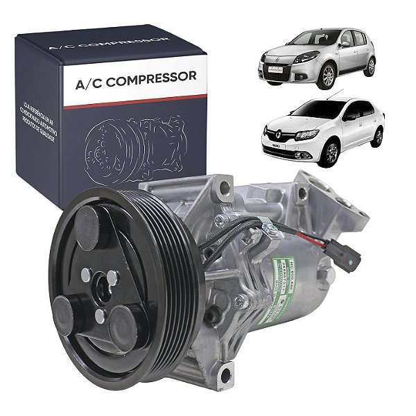 Compressor de Ar Condicionado Calsonic Renault Logan Sandero 2013 Até 2017