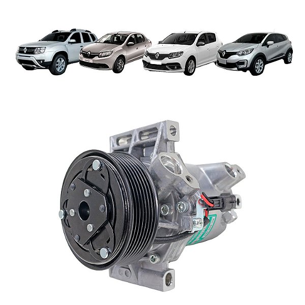 Compressor de Ar Condicionado Kicks 2016 a 2019 Sandero Logan Duster Captur 1.6 2017 A 2019
