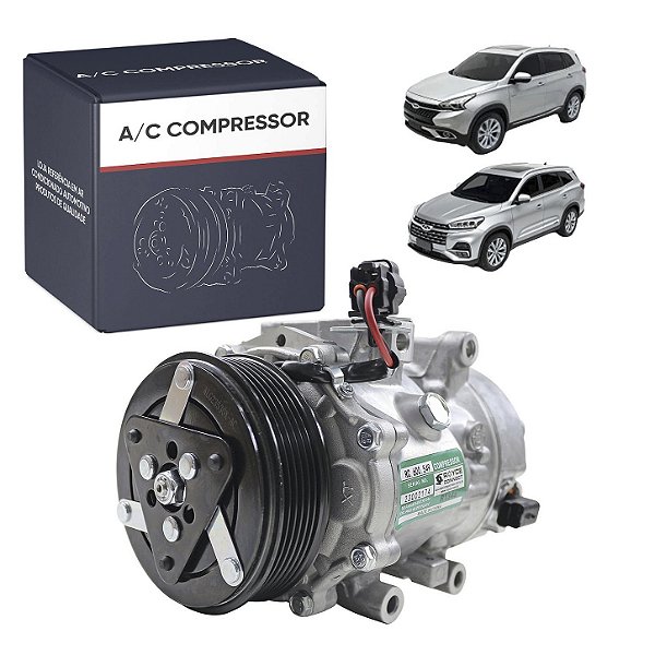 Compressor de Ar Condicionado Modelo Sanden SD7C16 Tiggo 7 e 8 PRO 1.6 2020 em diante