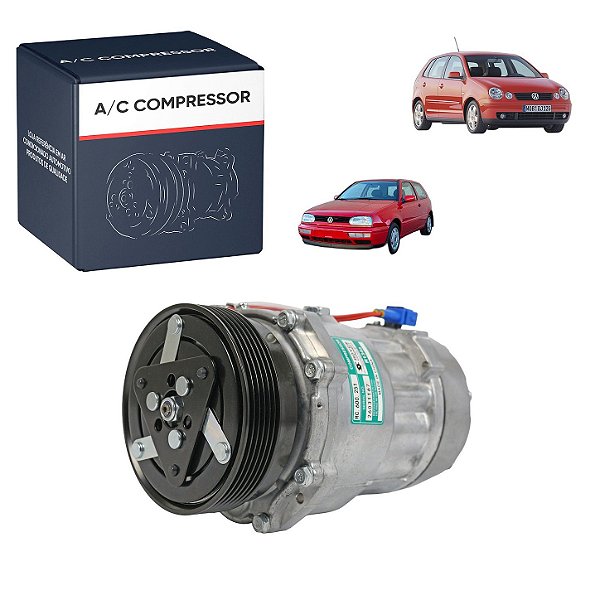 Compressor de Ar Condicionado Mod Zylinder SD7V16 1100 Polo 2001 Golf anterior a 1998 Passat Eurovan