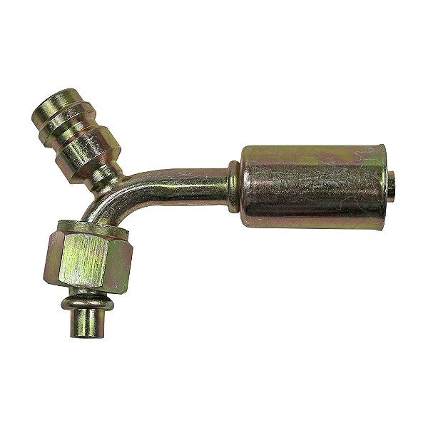 Conexão O'ring 90º Fêmea 06mm Aço Válvula De Serviço R134a