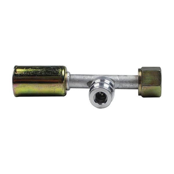 Conexão O'ring Reta Fêmea 06mm Alumínio c Válvula R134a