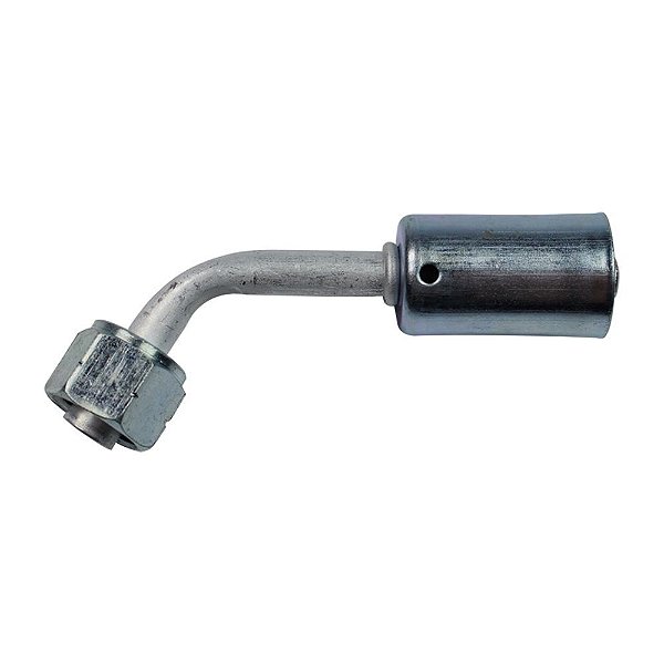 Conexão Radial 45º Fêmea 06mm Aluminio c Clip a