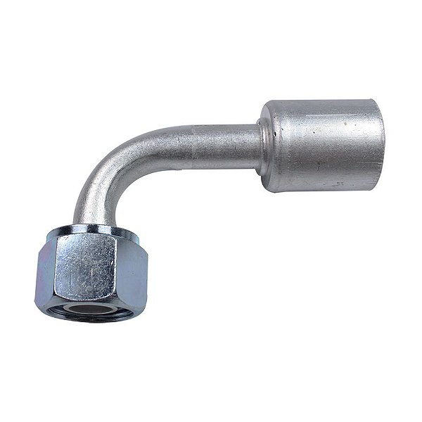 Conexão O'ring 90º Fêmea 12mm Aluminio c clip R12