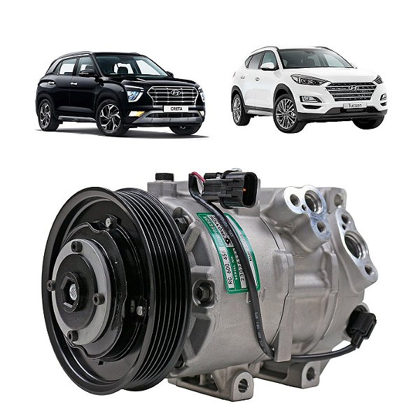 Compressor de Ar Condicionado DVE 14N Creta 1.6 2017 a 2021 , Nova Tucson 2018 em diante (conexão 19mm)