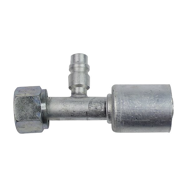 Conexão O'ring Reta Fêmea 10mm Aluminio c Válvula R134a