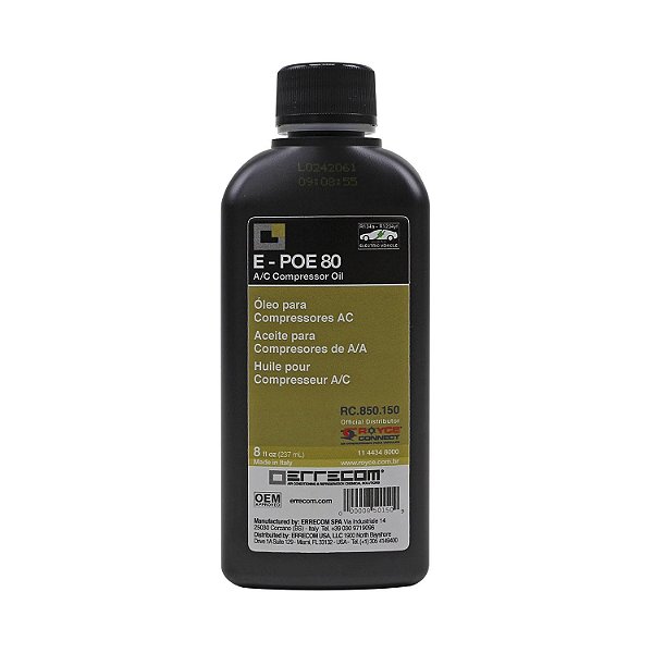 Óleo para Compressor de Ar Condicionado FC FHC HFO R1234YFR134A POE80 ERRECOM