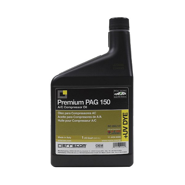 Óleo Compressor de Ar Condicionado R134a PAG 150 ERRECOM 946ml com Contraste