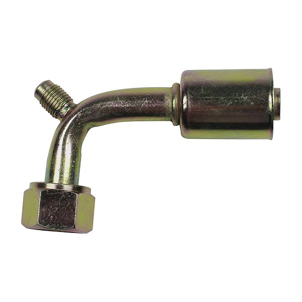 Conexão O'ring 90º Fêmea 10mm Aço c Válvula R12 c Clip