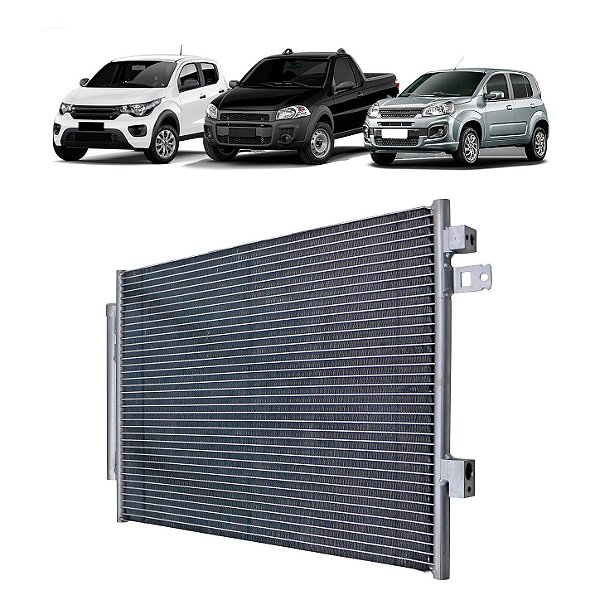 Condensador de Ar Condicionado Fiat Novo Uno 2016 Mobi 2017 Strada 2019 em Diante