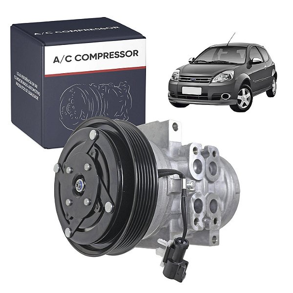 Compressor de Ar Condicionado Mod Denso Ford Ka Fiesta 1.01.6 2007 Até 2013