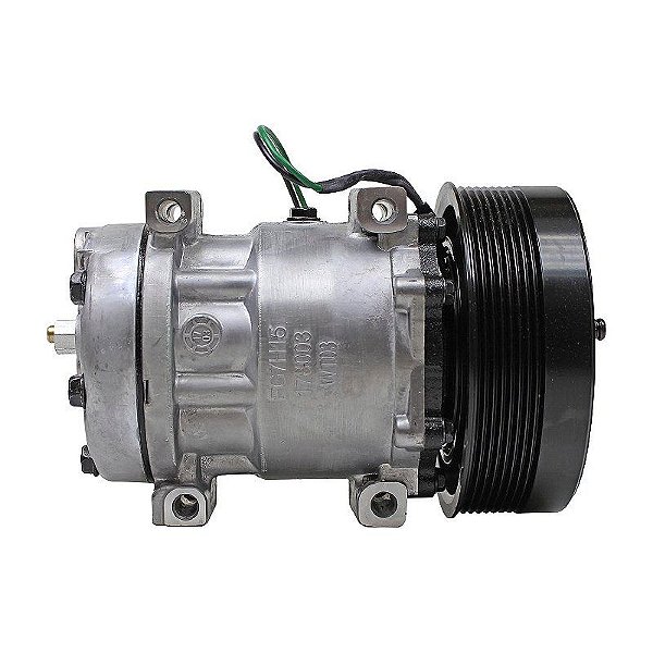Compressor de Ar Condicionado Sanden Huayu 7H15 Máquina Cat Saída p,Pressostato  24V