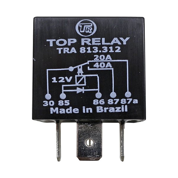Relé Auxiliar Reversor c Diodo Paralelo a Bobina 2040A 12V