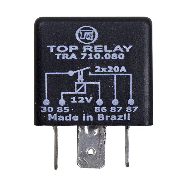 Relé Auxiliar 12V 5 Terminais 2x20A Ventilador Radiador