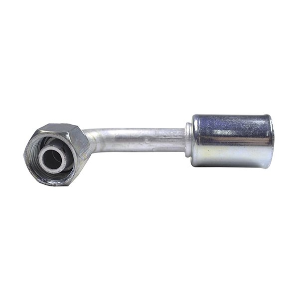 Conexão O'ring 90º Fêmea 08mm Aluminio cServiço R12 c Clip