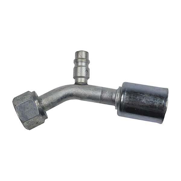 Conexão O'ring 45º Fêmea 10mm Aluminio cServiço R134a Clip