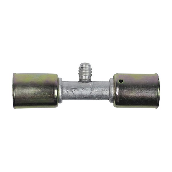 Emenda 10mm Aluminio c Válvula de Serviço R12 c Clip
