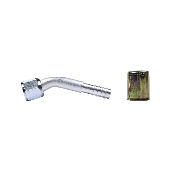 Conexão Flare 45º Fêmea 10mm Aluminio c clip