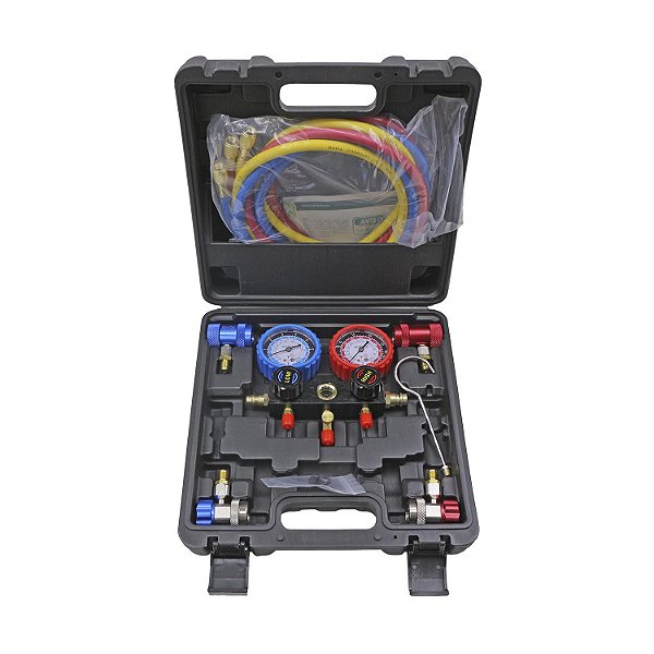 Manômetro Friven FLUIDO 1234YF e R134-A Mangueiras de 1,5M -