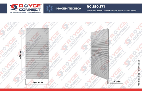 Filtro de Cabine Caminhão Fiat Stralis 2008> OEM: 2995964/ 500058325/ 504024890
