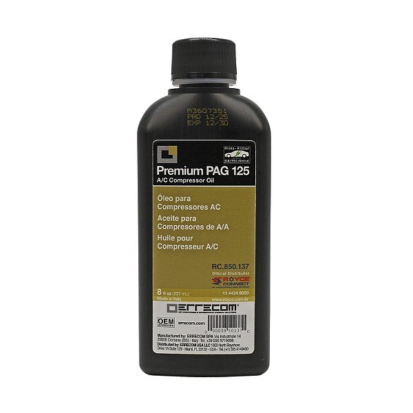 Óleo para Compressor ERRECOM R134a Premium PAG 125 237ml