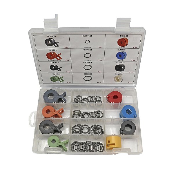 Caixa de Spring lock e Anel Trava Conexão Spring Lock ERRECOM 48 Peças - Várias Medidas