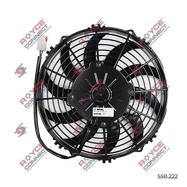 Eletroventilador Spal Aspirante 10 Polegadas Pás em S 12 V