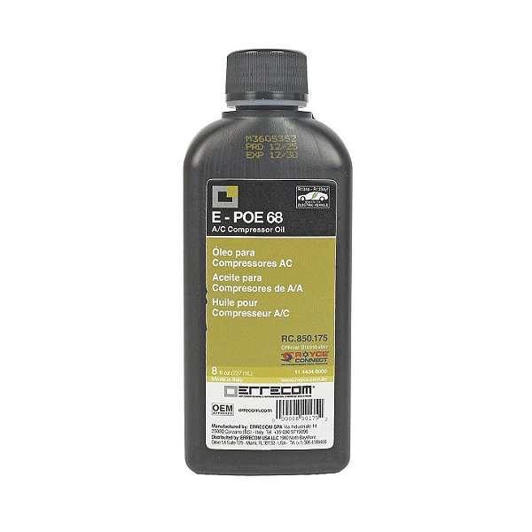 Óleo Compressor R134A/Hibrido/Elétrico POE 68 Errecom 237ml
