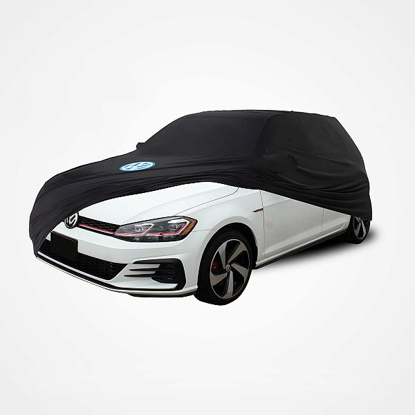 Capa Protetora para Cobrir Carro Golf MK7 GTI Highline Comfortline 1.6 1.0 Turbo 2013 2014 2015 2016 2017 2018 2019 Tecido Cor Preta Sob Medida Anti-Poeira Anti-Riscos Anti-Mofo Volkswagen Capas LP