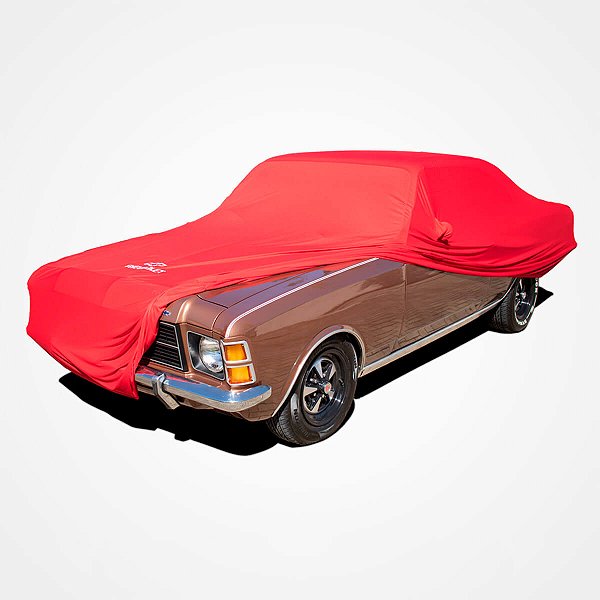 Capa Protetora para Cobrir Carro Antigo Opala SS Diplomata Comodoro Standard Special Coupê 2 4 Portas Tecido Cor Vermelha Sob Medida Anti-Poeira Anti-Riscos Anti-Mofo GM Capas LP
