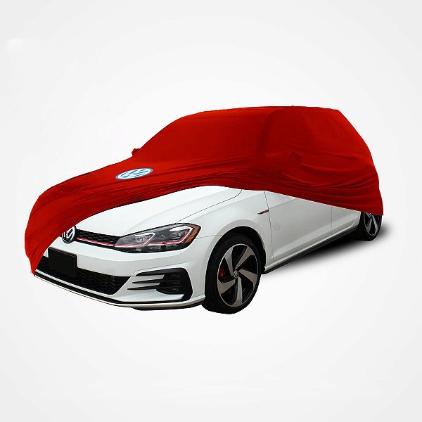 Capa Protetora para Cobrir Carro Golf MK7 GTI Highline Comfortline 1.6 1.0 Turbo 2013 2014 2015 2016 2017 2018 2019 Tecido Cor Vermelha Sob Medida Anti-Poeira Anti-Riscos Anti-Mofo Volkswagen Capas LP