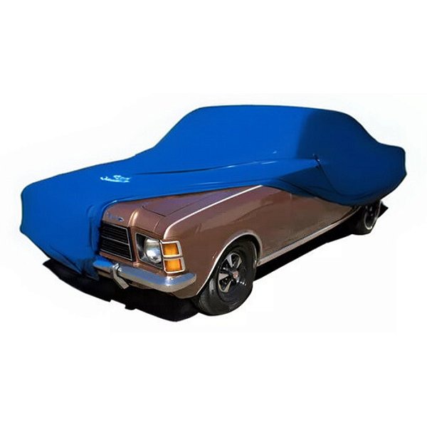 Capa Protetora para Cobrir Carro Antigo Opala SS Diplomata Comodoro Standard Special Coupê 2 4 Portas Tecido Cor Azul Sob Medida Anti-Poeira Anti-Riscos Anti-Mofo GM Capas LP
