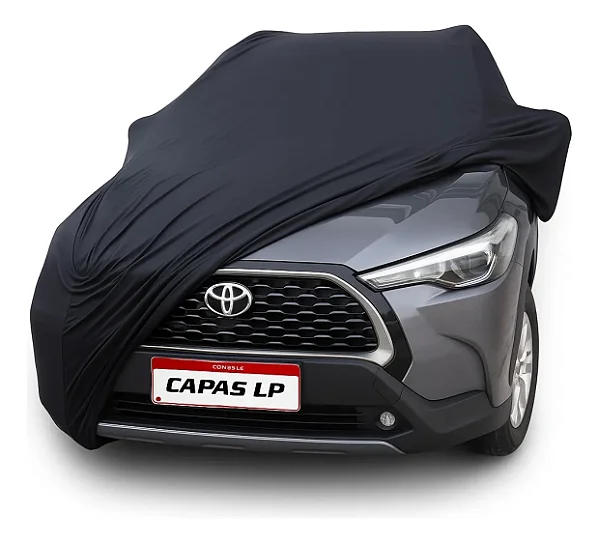 Capa para Cobrir Suv Toyota Corolla Cross Lycra Helanca Preta Capas LP Com Logo
