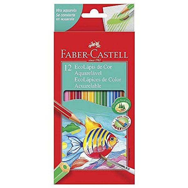 Lapis de Cor Aquarelavel 12 cores Ecolapis Faber Castel