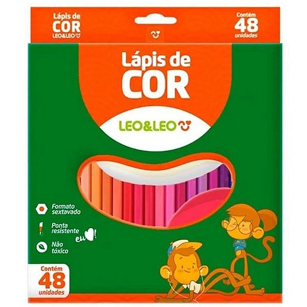 Lapis de Cor 48 Cores Leo e Leo Sextavado