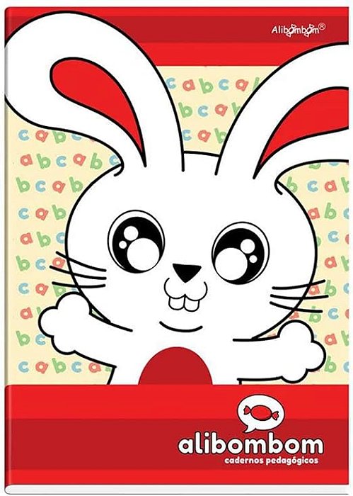 Caderno Alibombom Capa Dura Vermelho com pautas numeradas 123x 60 fls