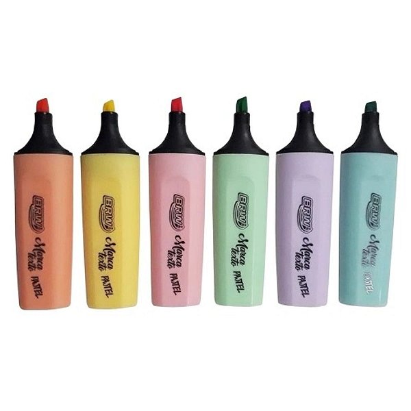 Marca Texto 6 Cores Pastel - BRW
